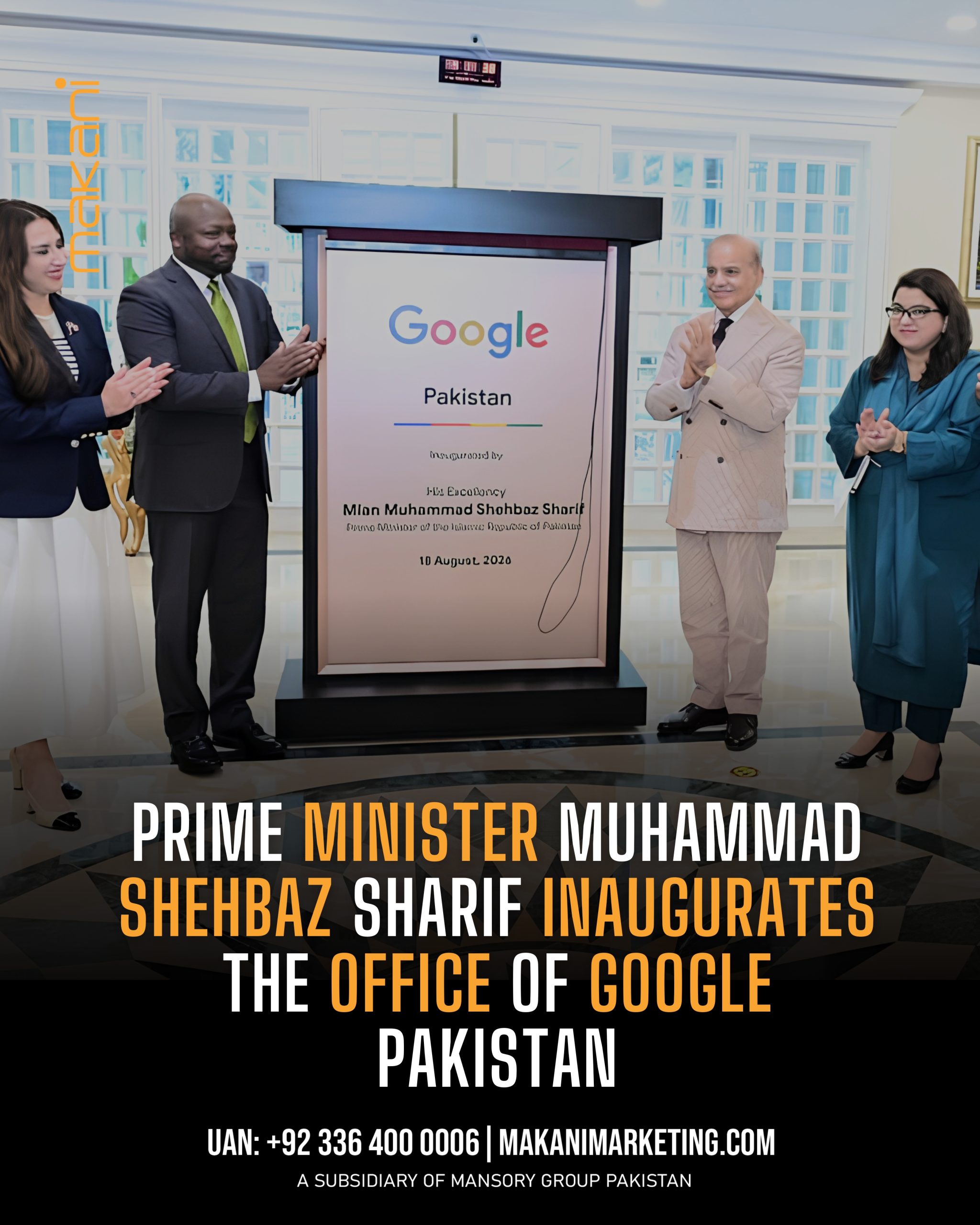 Prime Minister Muhammad Shehbaz Sharif inaugurates the office of Google Pakistan