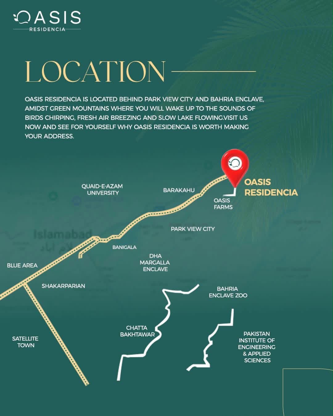 Oasis Farms Islamabad Location Guide Map