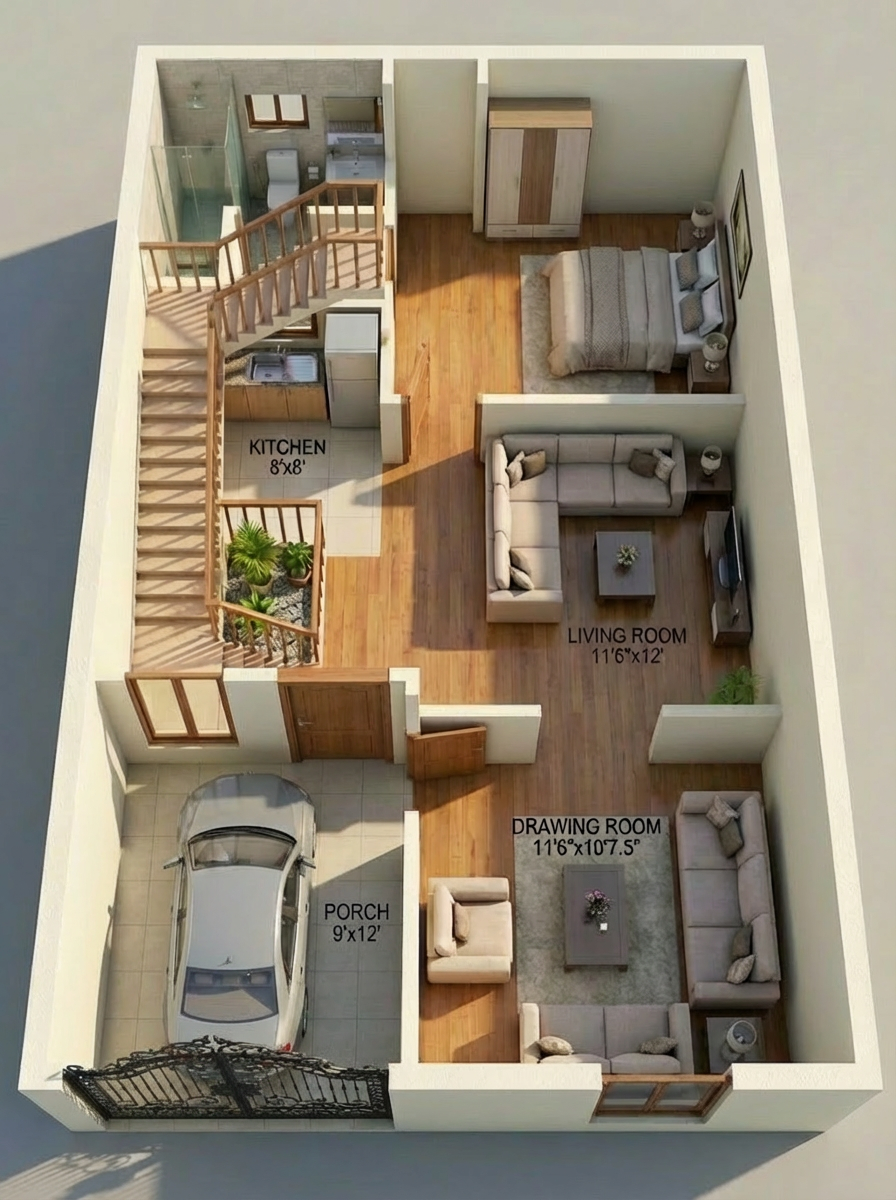 Designer Villa Ground Floor Plan