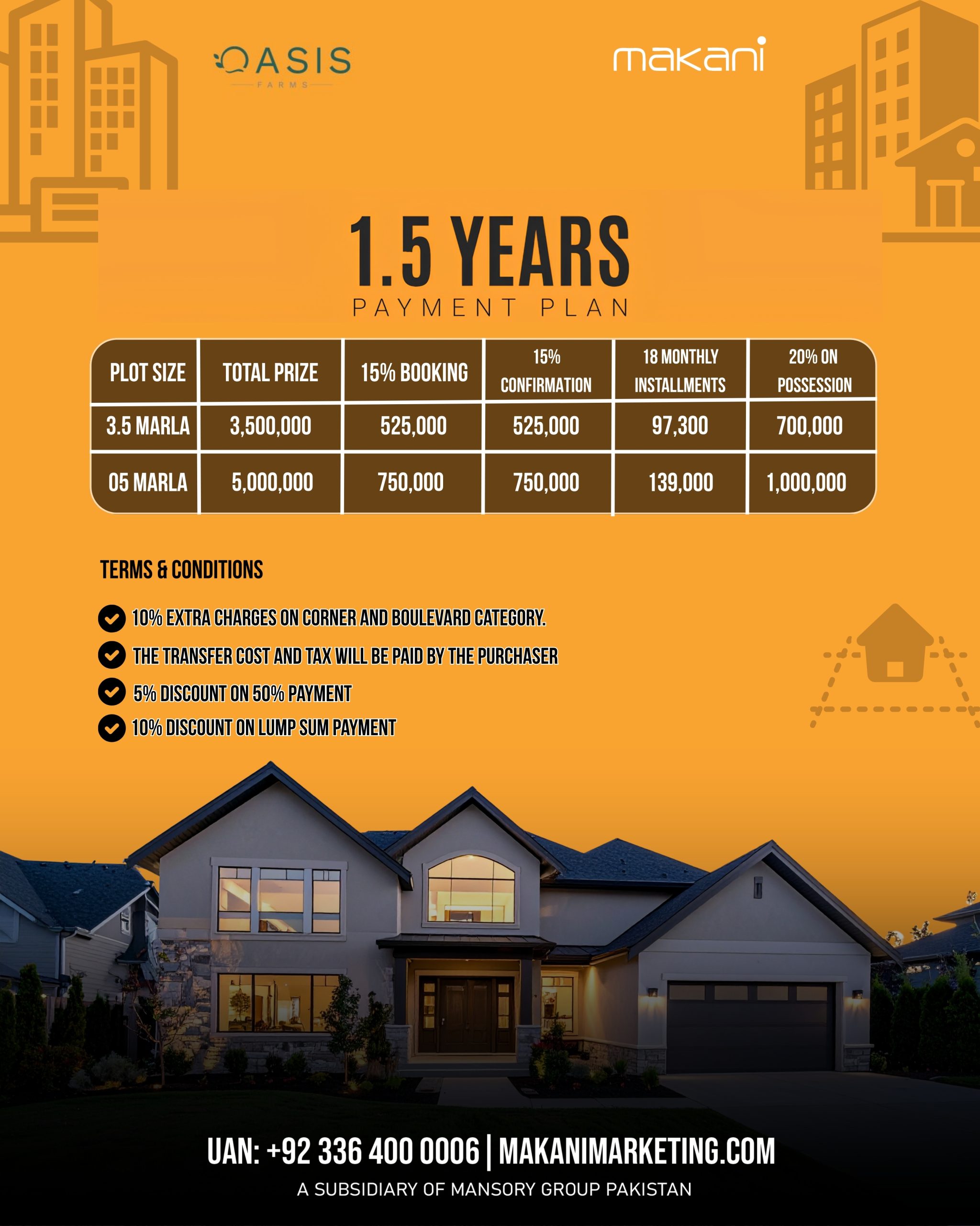 Oasis Residencia Official Payment Plan