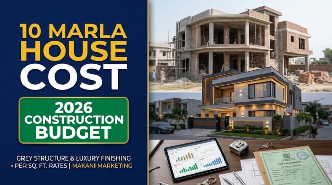10 Marla House Construction Cost in Pakistan 2026 10 Marla House Construction Cost in Pakistan 2026: Grey Structure & Finishing Rates