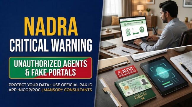 NADRA Issues Warning for Overseas Pakistanis: Beware of Fake Portals & Unauthorized Agents