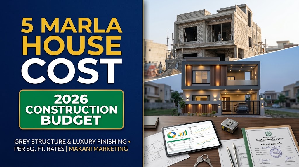 5 Marla House Construction Cost in Pakistan 2026 Grey Structure & Finishing Rates