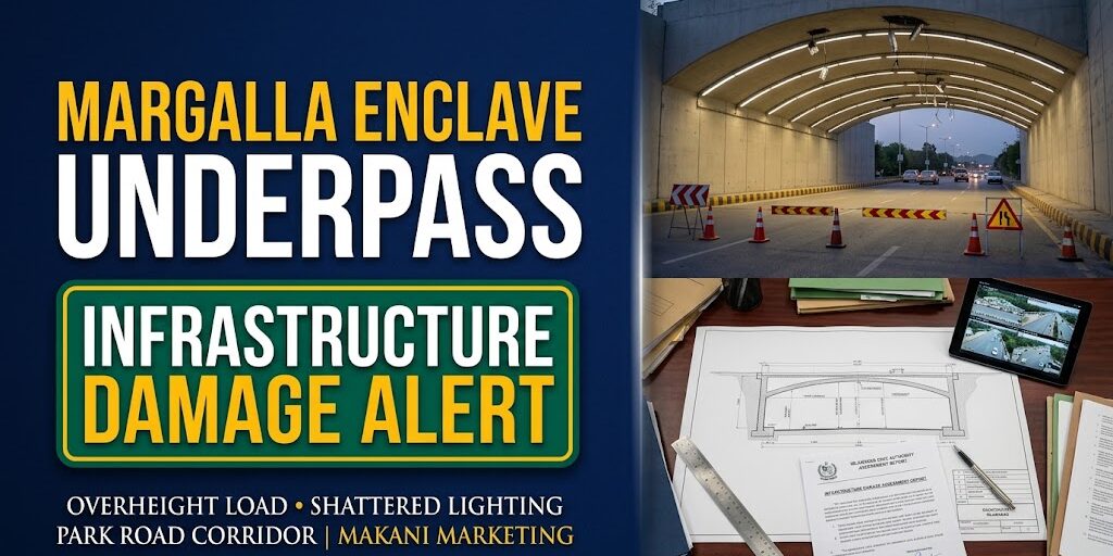 Overheight Truck Smashes Lighting Fixtures at Newly Inaugurated Margalla Enclave Underpass in Islamabad Overheight Truck Smashes Lighting Fixtures at Newly Inaugurated Margalla Enclave Underpass in Islamabad