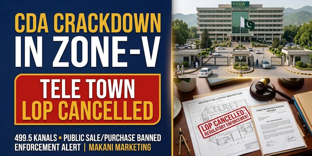 CDA Cancels Layout Plan of Tele Town Housing Scheme in Zone-V: Public Warned Against Buying & Selling CDA Cancels Layout Plan of Tele Town Housing Scheme in Zone-V: Public Warned Against Buying & Selling