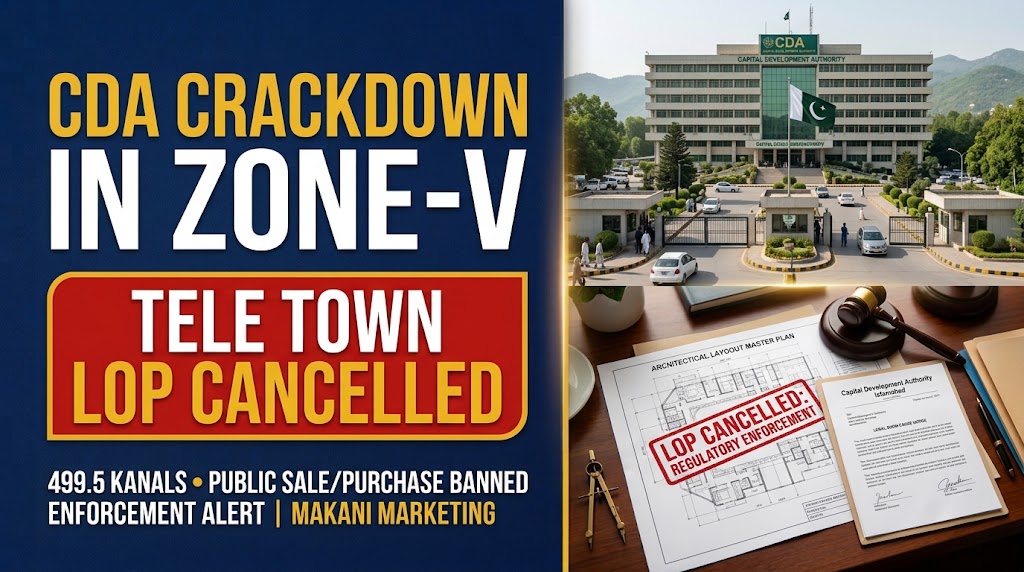 CDA Cancels Layout Plan of Tele Town Housing Scheme in Zone-V: Public Warned Against Buying & Selling