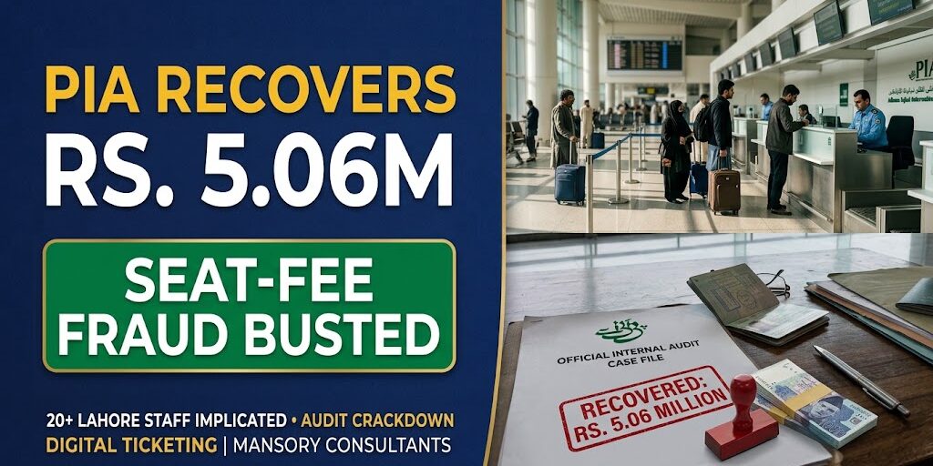 PIA Recovers Rs. 5.06M in Seat-Fee Embezzlement from Lahore Airport Ground Staff