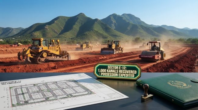CDA Recovers 1000 Kanal Land Sector E-12 Islamabad