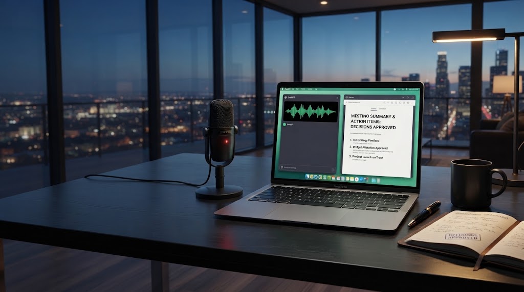 ChatGPT Audio to Notes Feature Meeting Summaries OpenAI