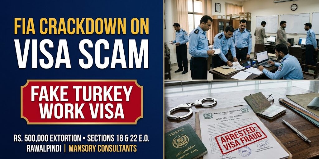 FIA Rawalpindi Apprehends Suspect in Rs. 500,000 Fake Turkey Work Visa Scam