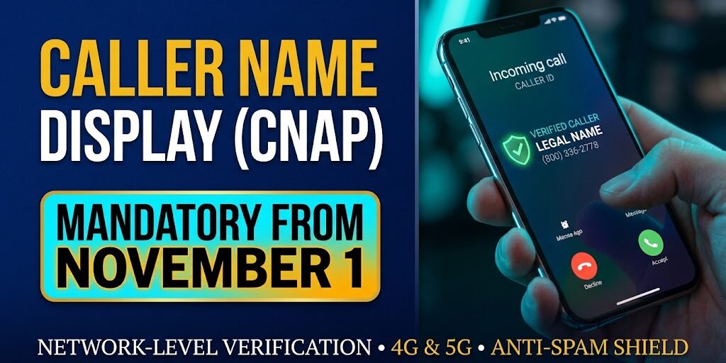 Mandatory Caller Name Display (CNAP) from November 1 Network-Level Caller ID to Combat Spam & Fraud