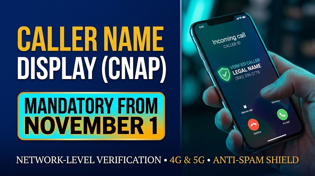 Mandatory Caller Name Display (CNAP) from November 1 Network-Level Caller ID to Combat Spam & Fraud