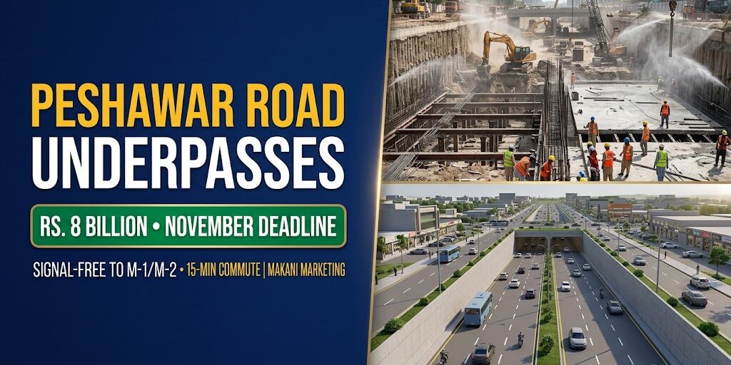 Rawalpindi Sets November Deadline for Rs. 8B Peshawar Road Underpasses Signal-Free Corridor to Motorway