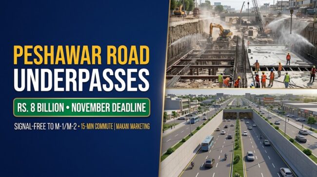 Rawalpindi Sets November Deadline for Rs. 8B Peshawar Road Underpasses Signal-Free Corridor to Motorway