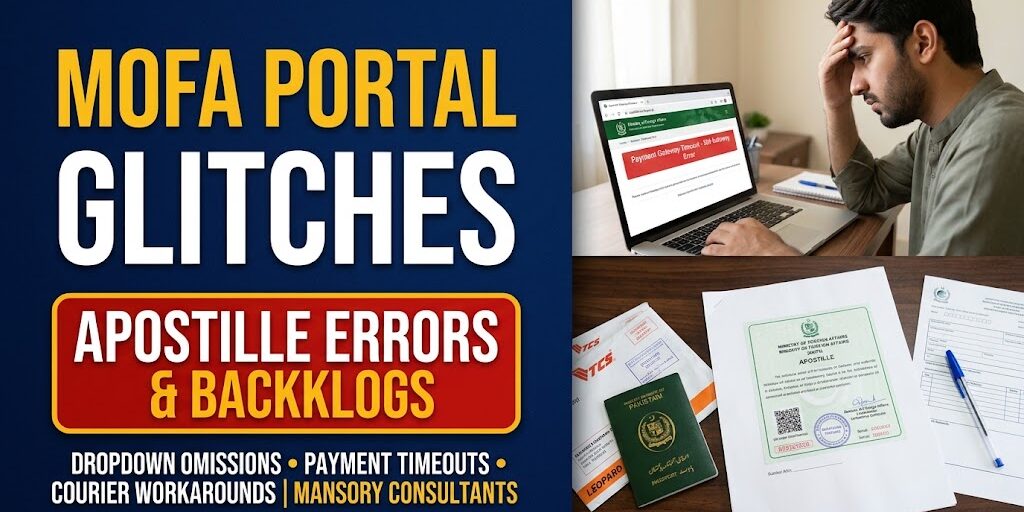 Glitches in MOFA’s New Online Attestation Portal: Missing Apostille Destinations, Payment Errors & Submission Backlogs Glitches in MOFA’s New Online Attestation Portal: Missing Apostille Destinations, Payment Errors & Submission Backlogs